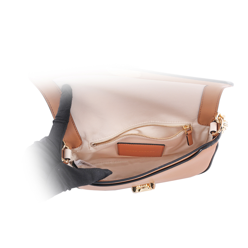 Marc Jacobs THE J MARC 平滑牛皮拼色翻蓋二用包/奶茶/焦糖, , large