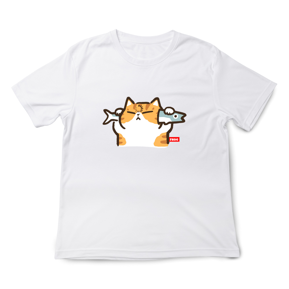 JZ TEE Orange Cat-I Won't Listen Graphic Tee, , large