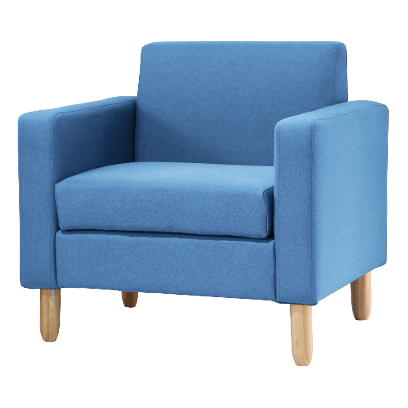 安琪單人沙發椅, 方形/藍色, large