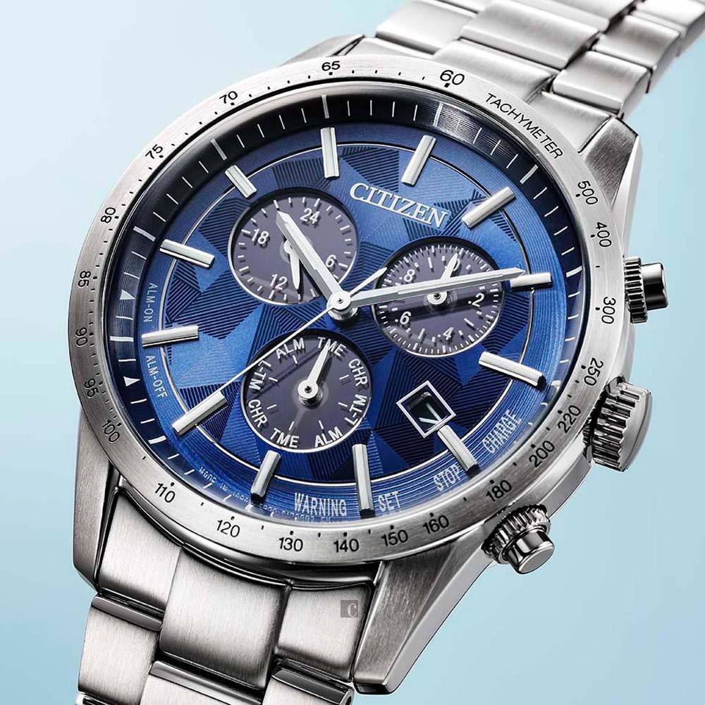 CITIZEN 星辰 限量 日本藍 光動能紳士計時手錶 BL5590-55L, , large