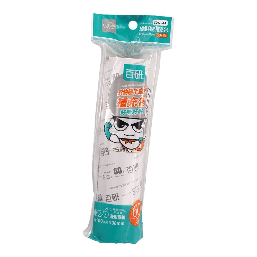 百研/衣物隨手黏把補充包-60周-2卷入x3包, , large