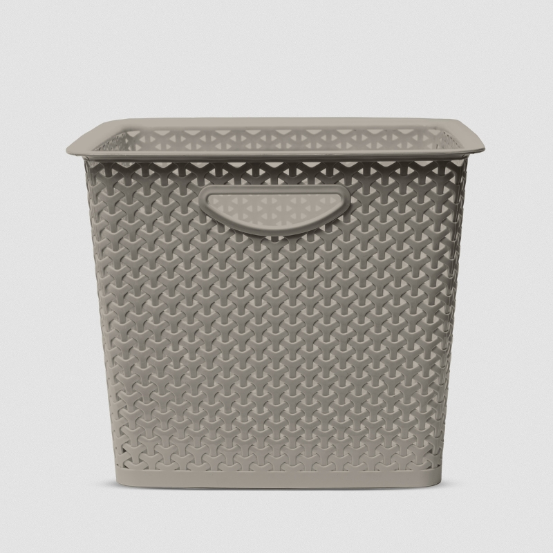 GINII基尼|北歐編織系列收納籃 正方高 24L  可可棕/萬用藍 置物籃 衣物收納 收納盒 手把收納籃, 可可棕, large