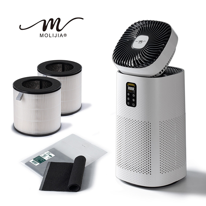【MOLIJIA】Value Set - M196 Intelligent UV Antibacterial and Anti-allergic Fan Air Purifier - Cloud Rock White, , large