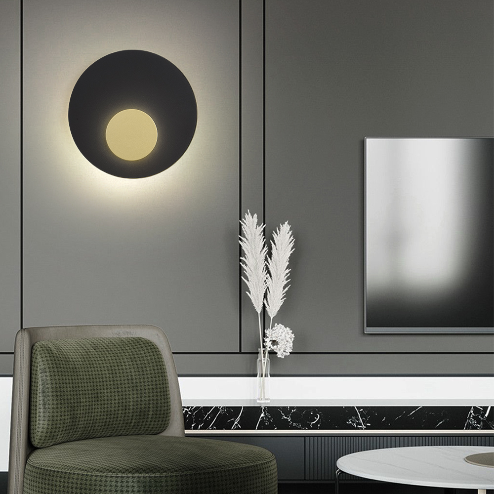 【H&R安室家】 LED羅娜壁燈（2款任選）ZA0262, 大黑小金, large