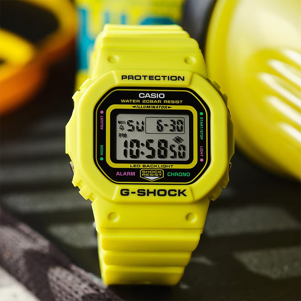 CASIO 卡西歐 G-SHOCK 致敬運動員 方型手錶 女錶 電子錶 GMD-S5600EP-9, , large