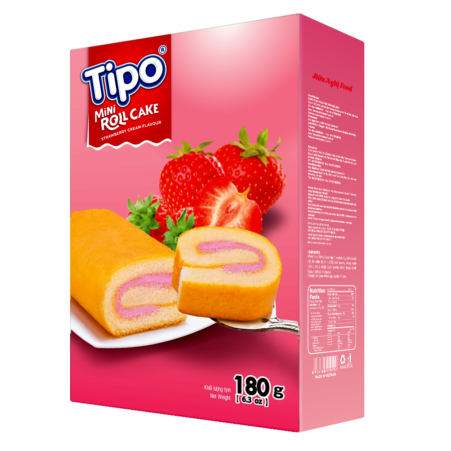 Tipo Miniroll Cake (Strawberry flavour), , large