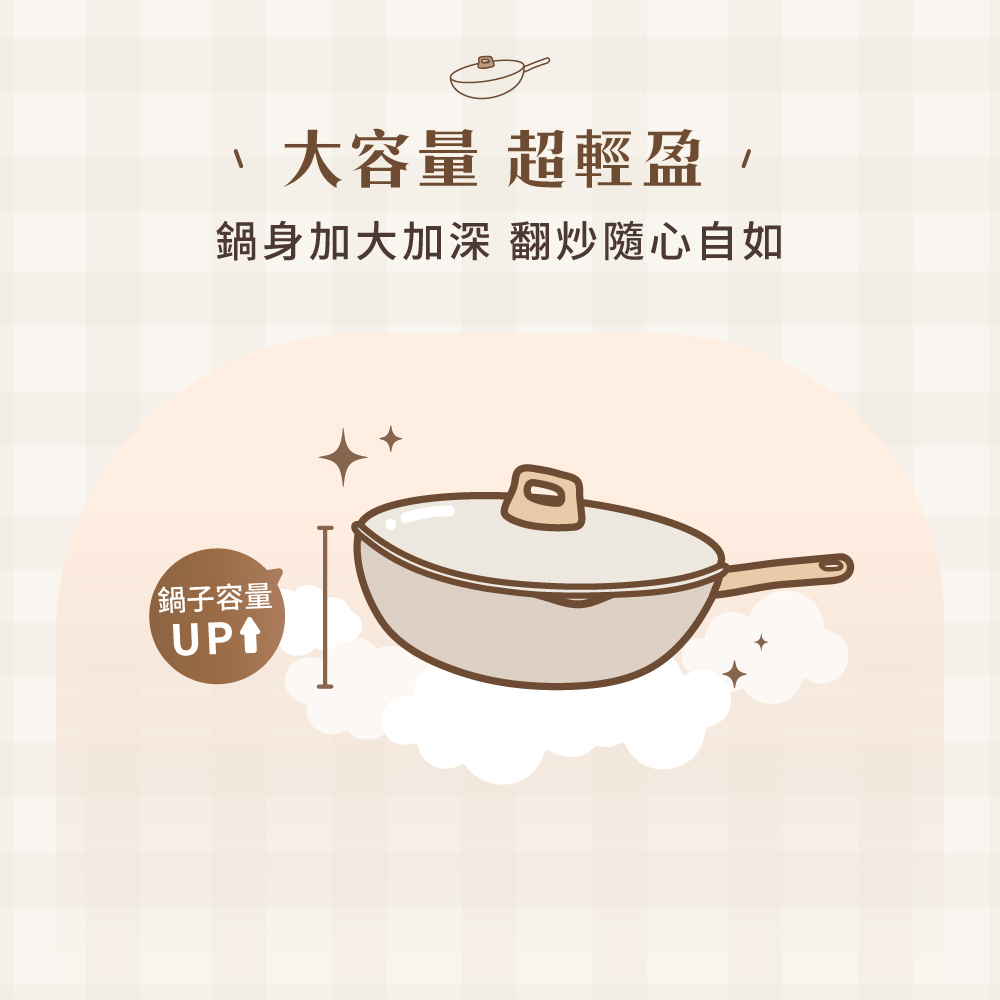 法國特福暖暖系列30CM不沾炒鍋(加蓋), , large