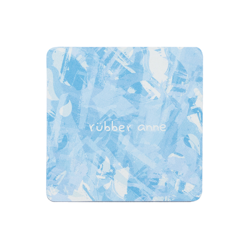 【怪獸】rubber anne 10秒頂吸 軟式珪藻土吸水杯墊 桐霧之語 (10x10cm) -冰川藍