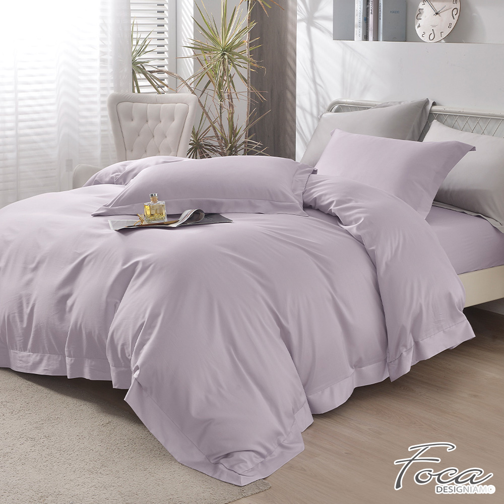 【FOCA】 Purple taro bud | Tea Time 60-count Tencel Cotton Dual-purpose Quilt and Bed Sheet Set - Single, 紫芋布蕾, large