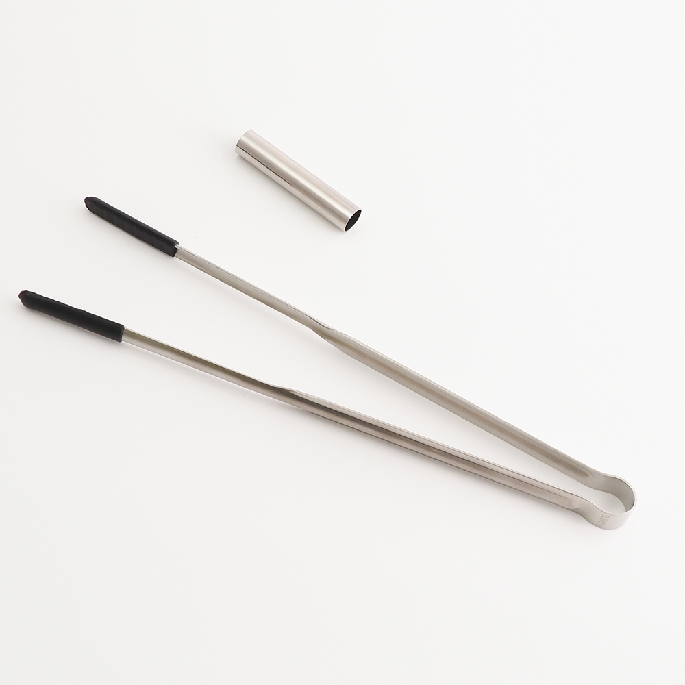 LINOX316不鏽鋼矽膠食物夾-21cm-黑色-6支, , large