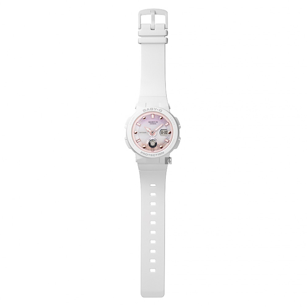 CASIO 卡西歐 Baby-G 海洋渡假 霓虹手錶-白 BGA-250-7A2, , large