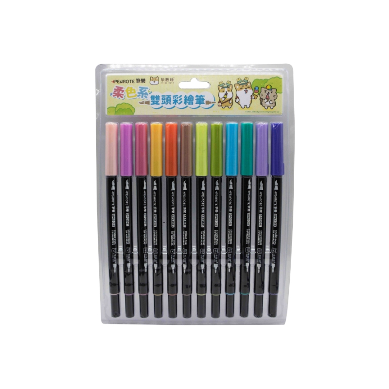 【PENROTE 筆樂】柴語錄柔色雙頭彩繪筆, , large