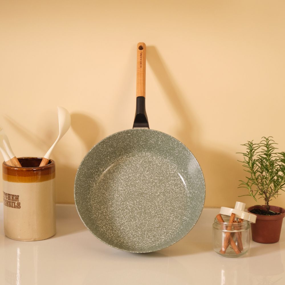 【Korea King】Woody Ceremic Coated Non-Stick Frypan 26cm- Green, , large