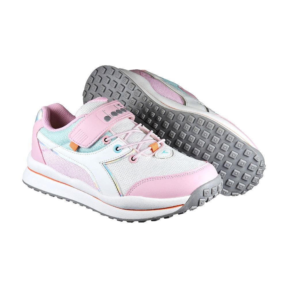 DIADORA迪亞多那 時尚大童運動鞋 童運動鞋 童鞋 寬楦 透氣 保護後跟 吸震 減壓 足弓支撐 健康鞋墊 藍黃 粉, 粉,24, large