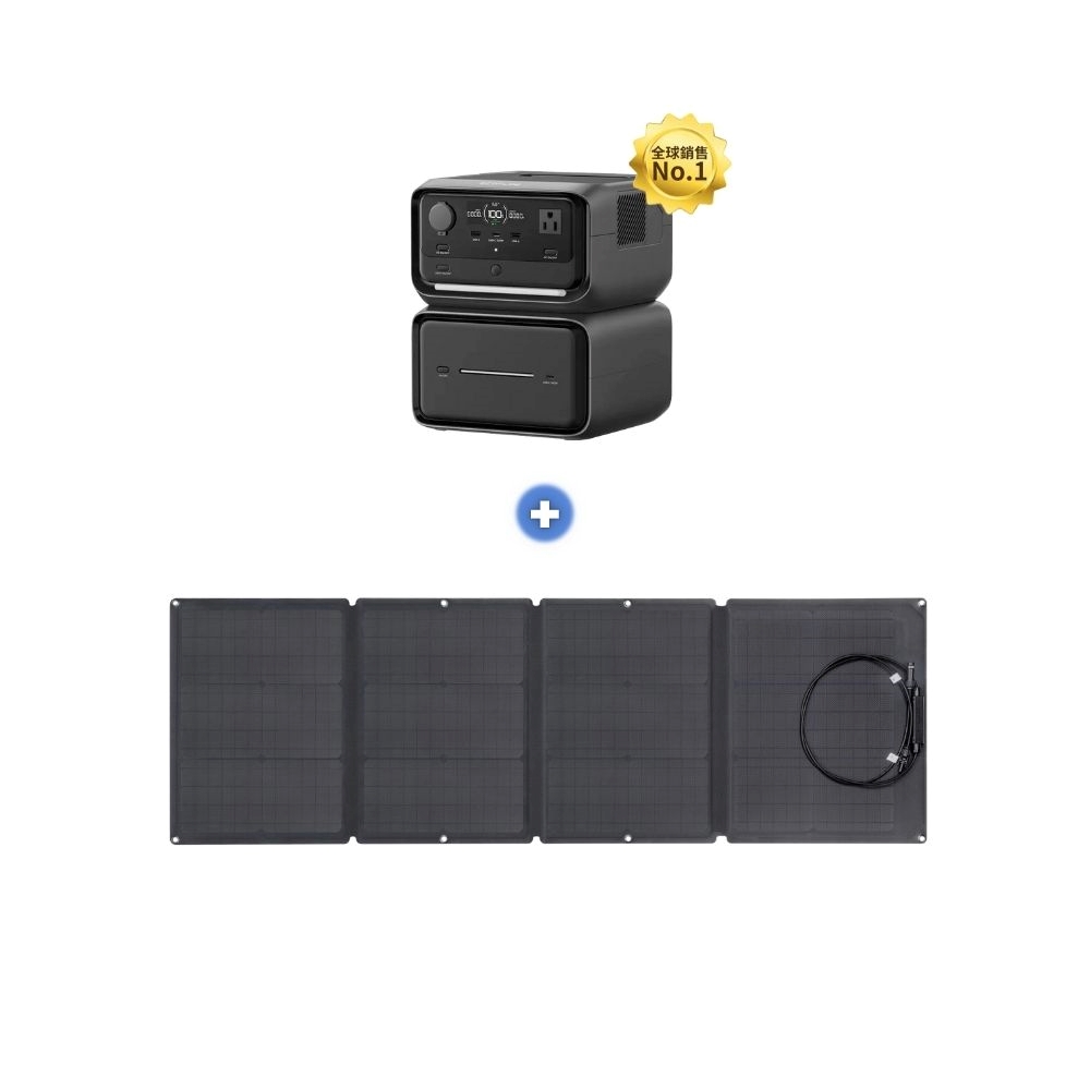 EcoFlow RIVER 3 Max Plus 儲能電源組合 ( RIVER 3 Plus＋EB600 ) ＋110W 太陽能板, , large