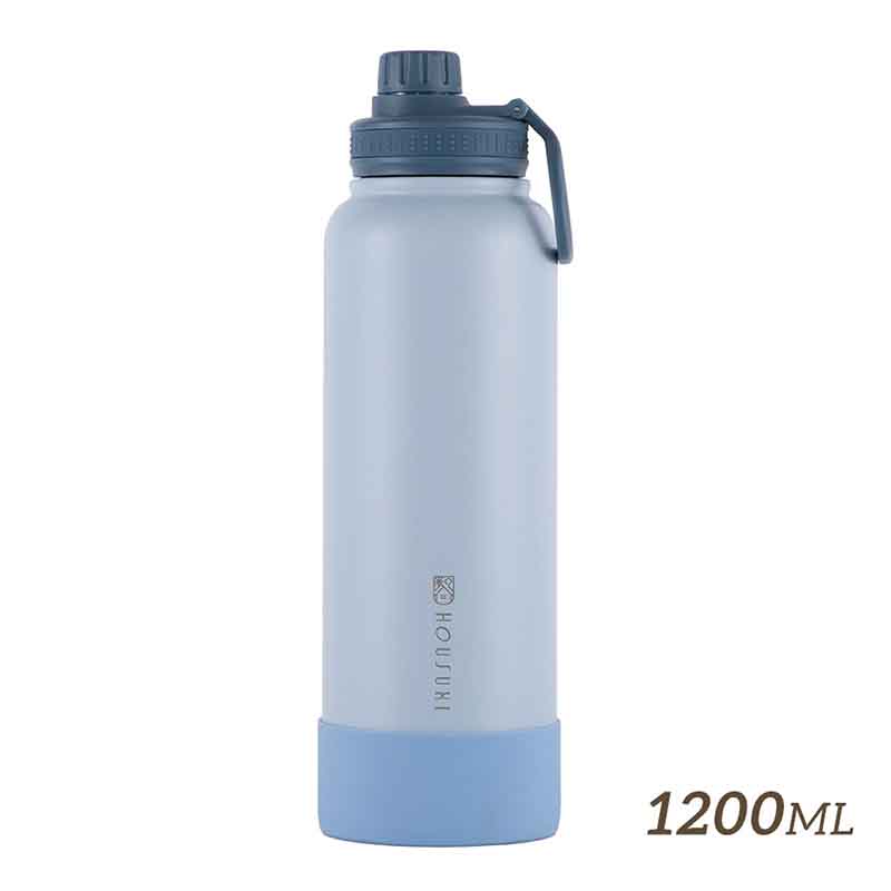 STAINLESS STEEL WATER BOTTLE, 霧藍, large