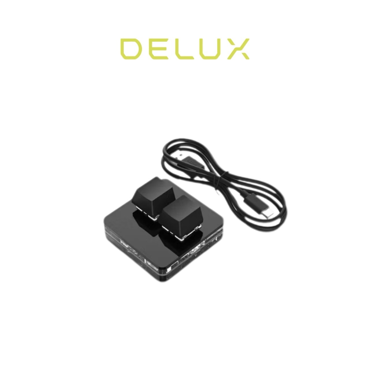 【Leo手機周邊專賣店】DeLUX (SIKAI)雙鍵有線鍵盤可自定義 / 黑色, , large