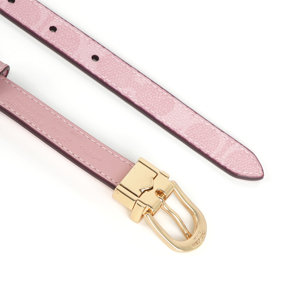 COACH 經典金釦塗層帆布及牛皮寬1.8cm雙面可用皮帶(粉色), , large