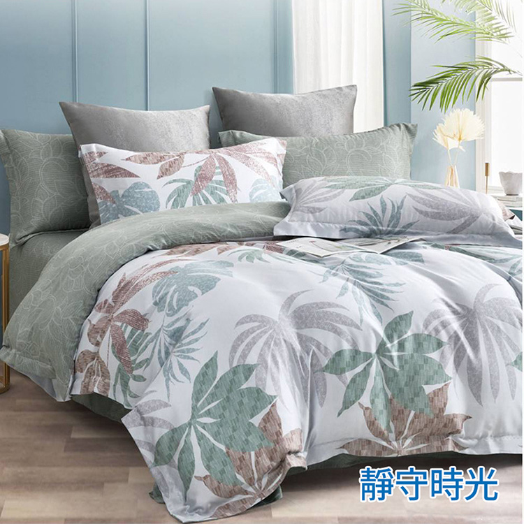 【多利寶寢具】Indian_100%純天絲加大四件式鋪棉床包兩用被組-靜守時光, , large