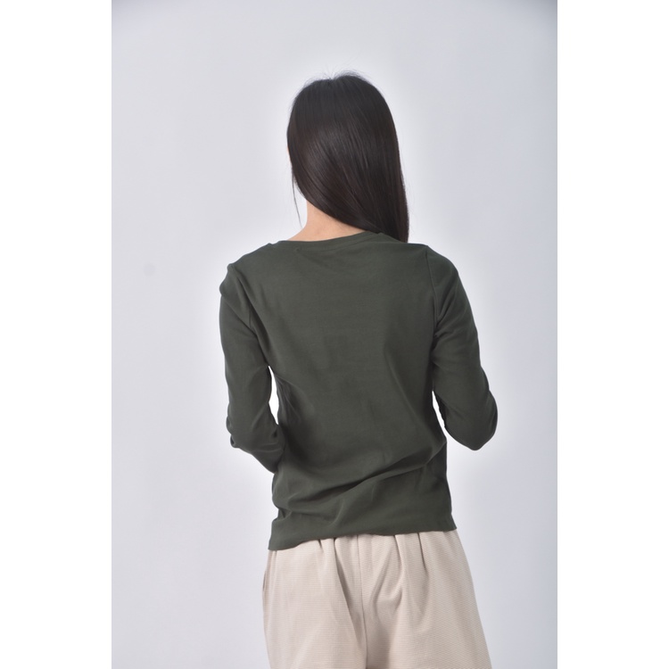 (S) uniqlo綠色長袖上衣二手衣, , large
