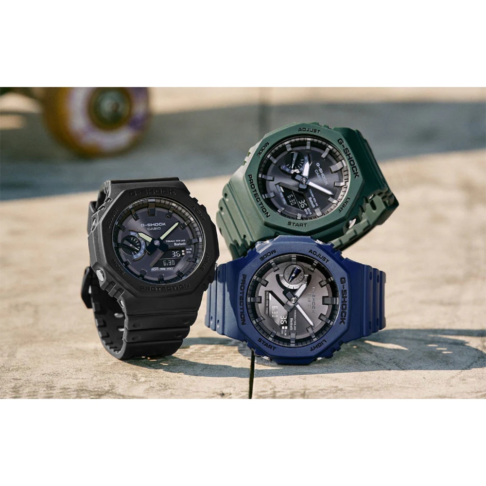 CASIO 卡西歐 G-SHOCK 藍牙 八角 太陽能 電子錶 GA-B2100-3A, , large