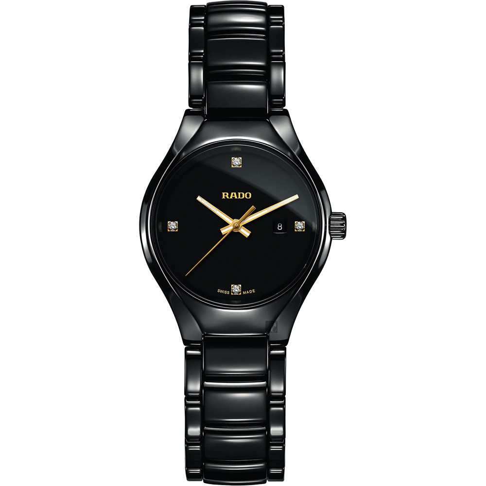 RADO 雷達 True 真系列 高科技陶瓷鑽石女錶-30mm R27059712