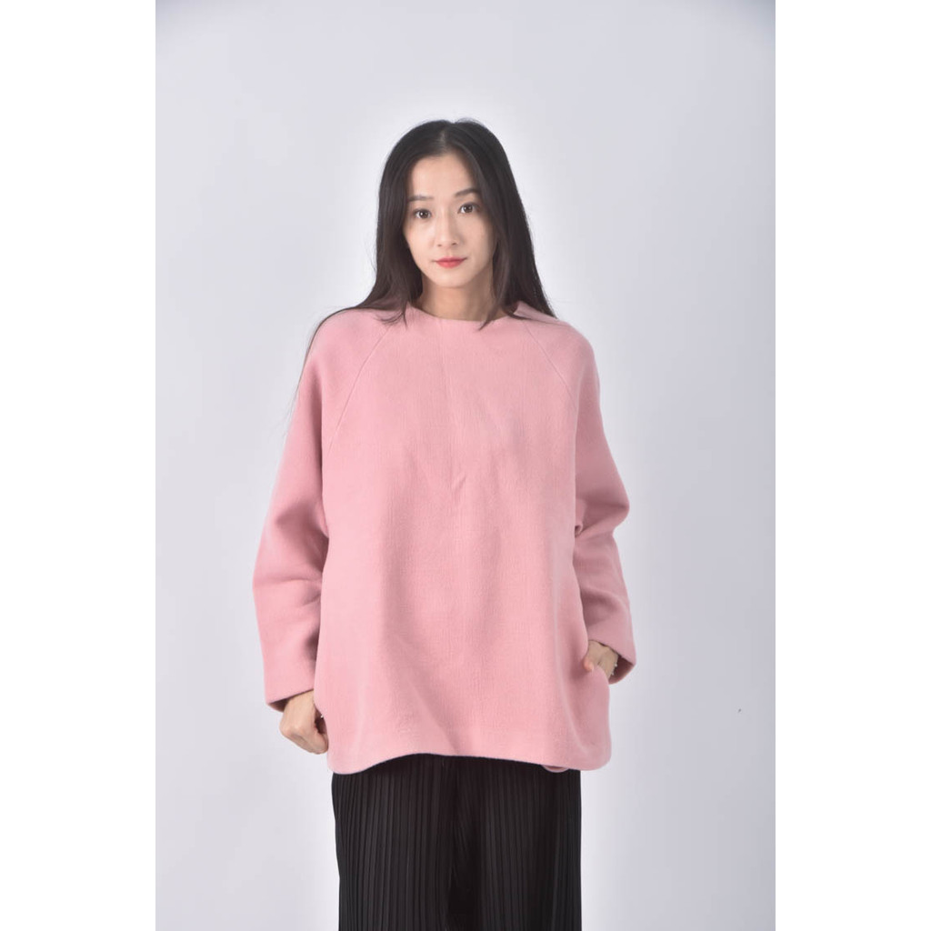 (XL) 後拉鍊粉色長袖上衣二手衣, , large
