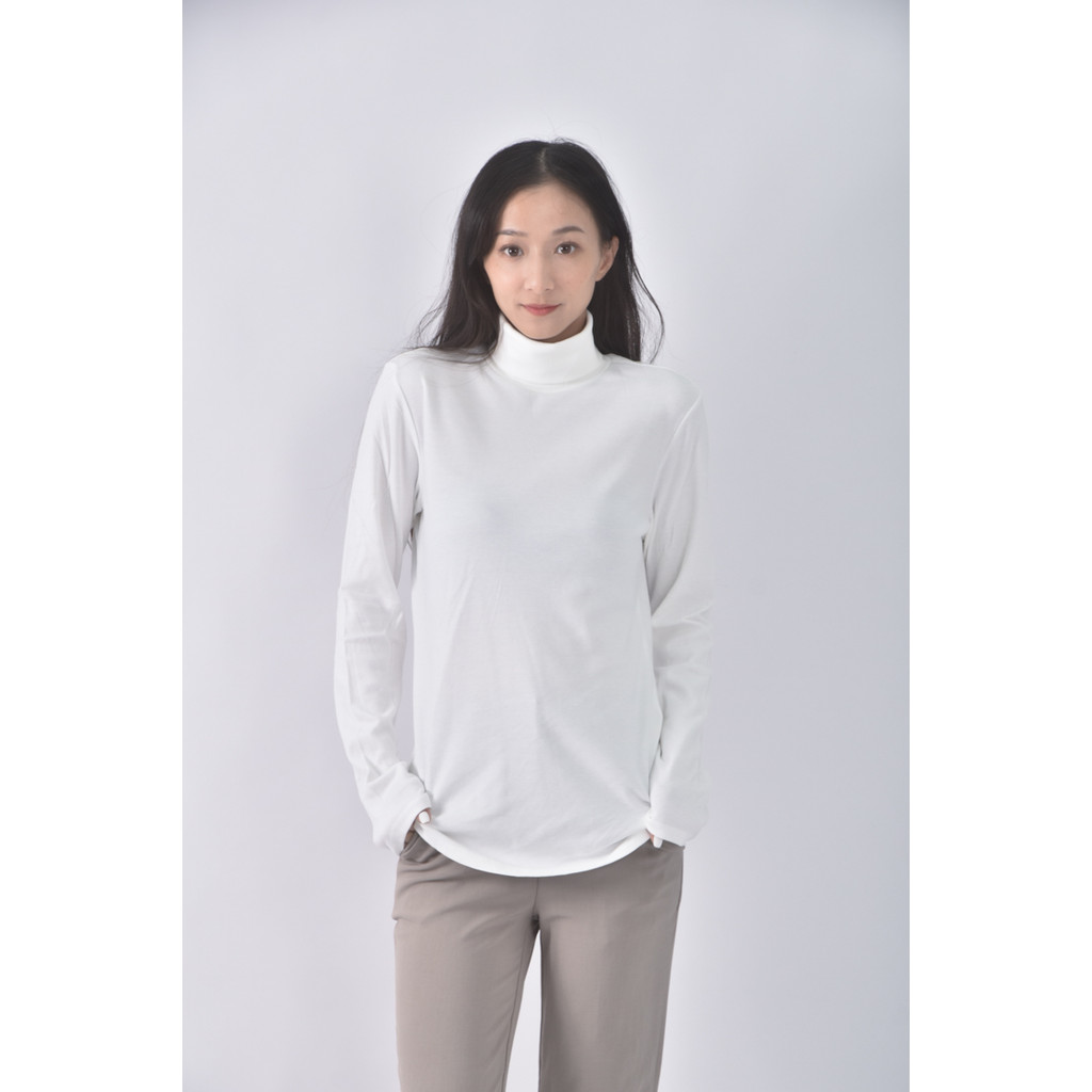 (L) lativ質感棉質純棉白色長袖上衣二手衣