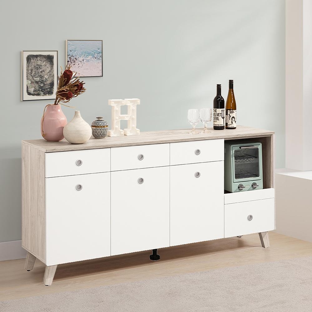 【唯熙傢俱】溫妮淺灰雙色5尺餐櫃, , large