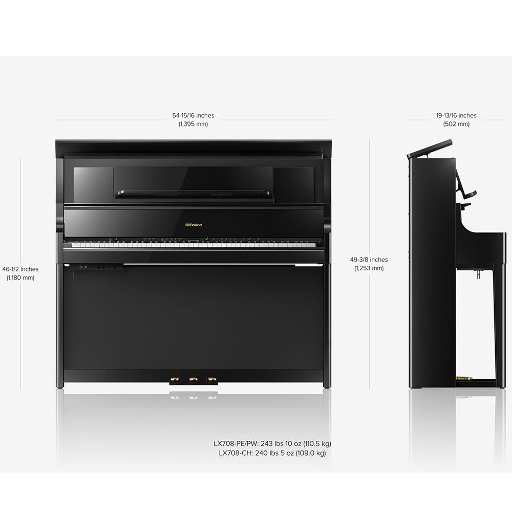 Roland LX-708 CH 高階家用旗艦機種數位電鋼琴 黑色透木紋款【敦煌樂器】, , large