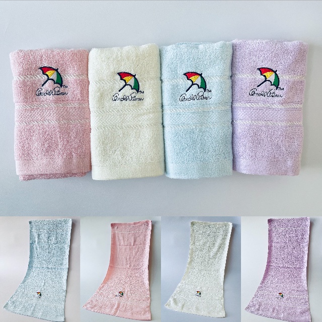 [Kaimei Cotton Industry] 5 in the group, random and excellent, MIT made in Taiwan, 28 taels of thick umbrella brand, embroidered small LOGO adult towel/towel, pink 4 colors, , large
