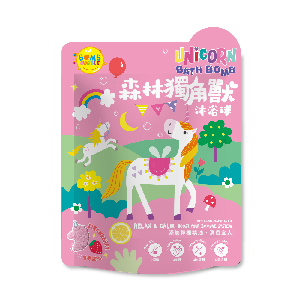 Bomb Bubble森林獨角獸沐浴球-草莓甜心, , large