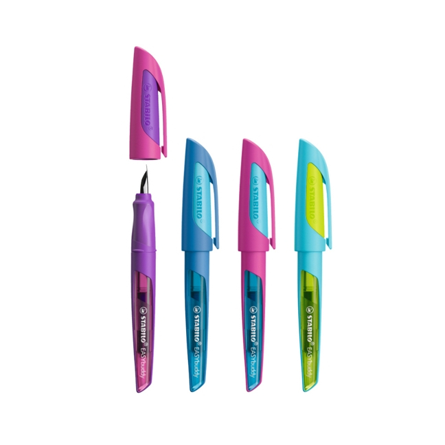 【德國天鵝STABILO】EASYbuddy 學習樂人體工學正姿鋼筆  通用歐規墨水 初學者可用亮紫/紫紅(STB-51560-5), , large