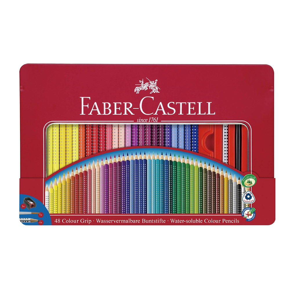 【Faber-Castell】德國輝柏 2001握得住好點子 水彩色鉛筆 48色 鐵盒裝 /盒 112448, , large