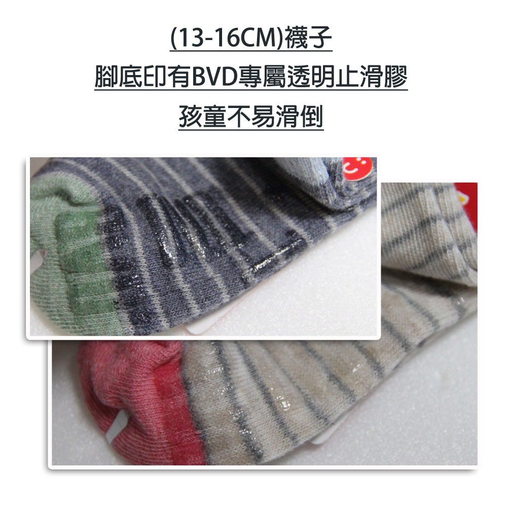 【BVD】自在條紋3/4童襪<磚紅,13-16cm>B261 短襪 襪子, 磚紅,13-16CM, large