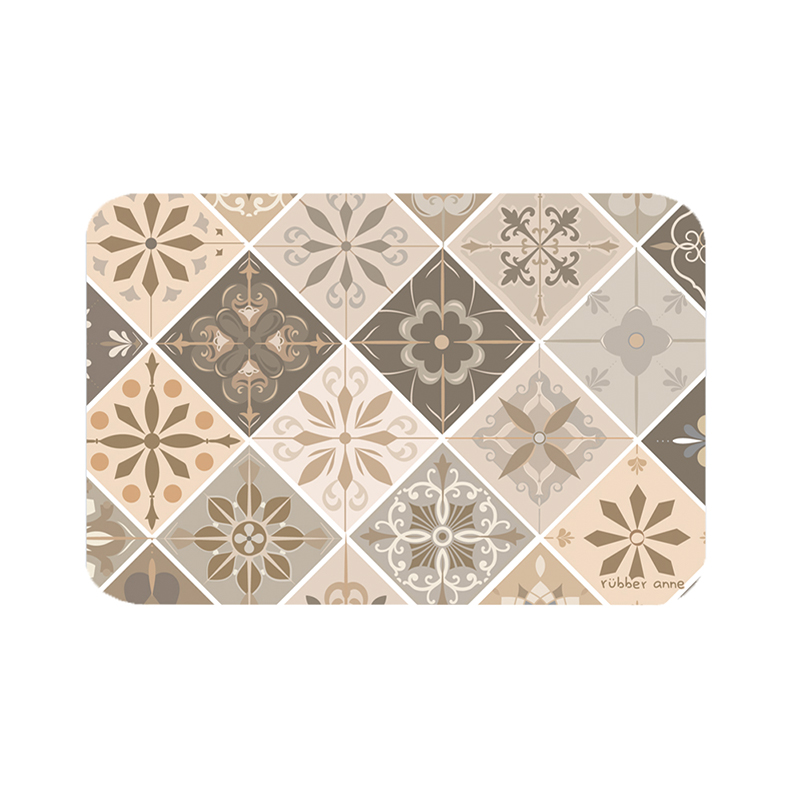 【Monster】 Soft Diatomaceous Earth Absorbent Mat – Floral Seal Series (60x40cm) – Diamond Amber, , large