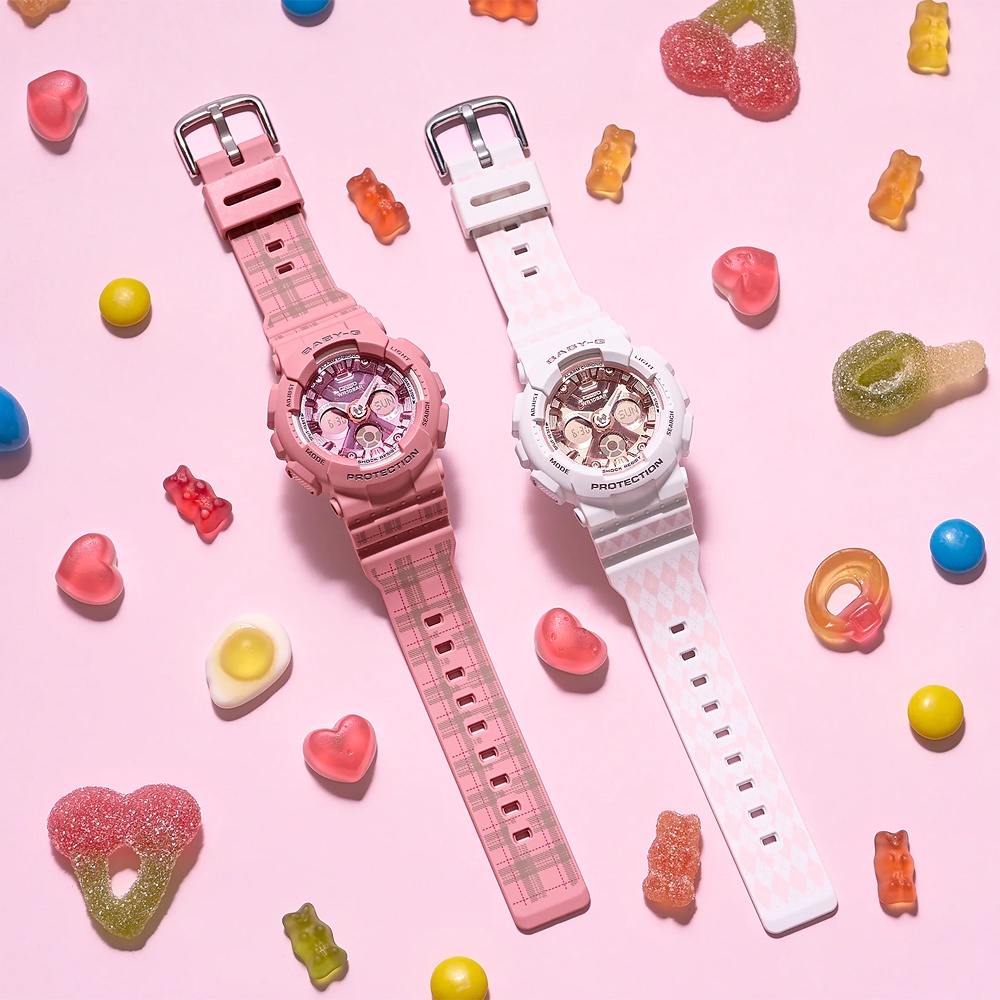CASIO 卡西歐 BABY-G 校園風休閒雙顯手錶-粉紅 BA-130SP-4A, , large