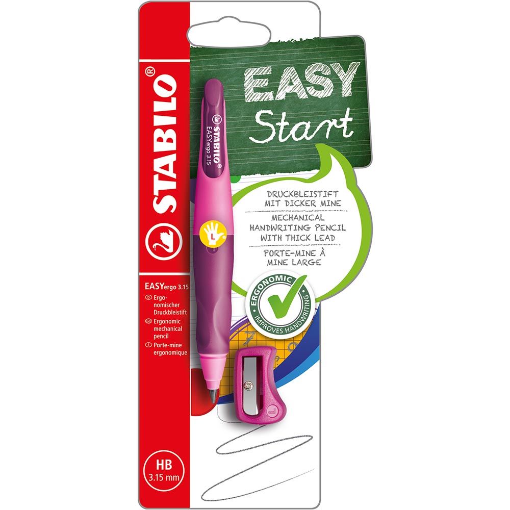 STABILO 德國 思筆樂 EASYergo 3.15 人體工學胖胖鉛自動鉛筆 左手用 /支 - 多色可選, , large