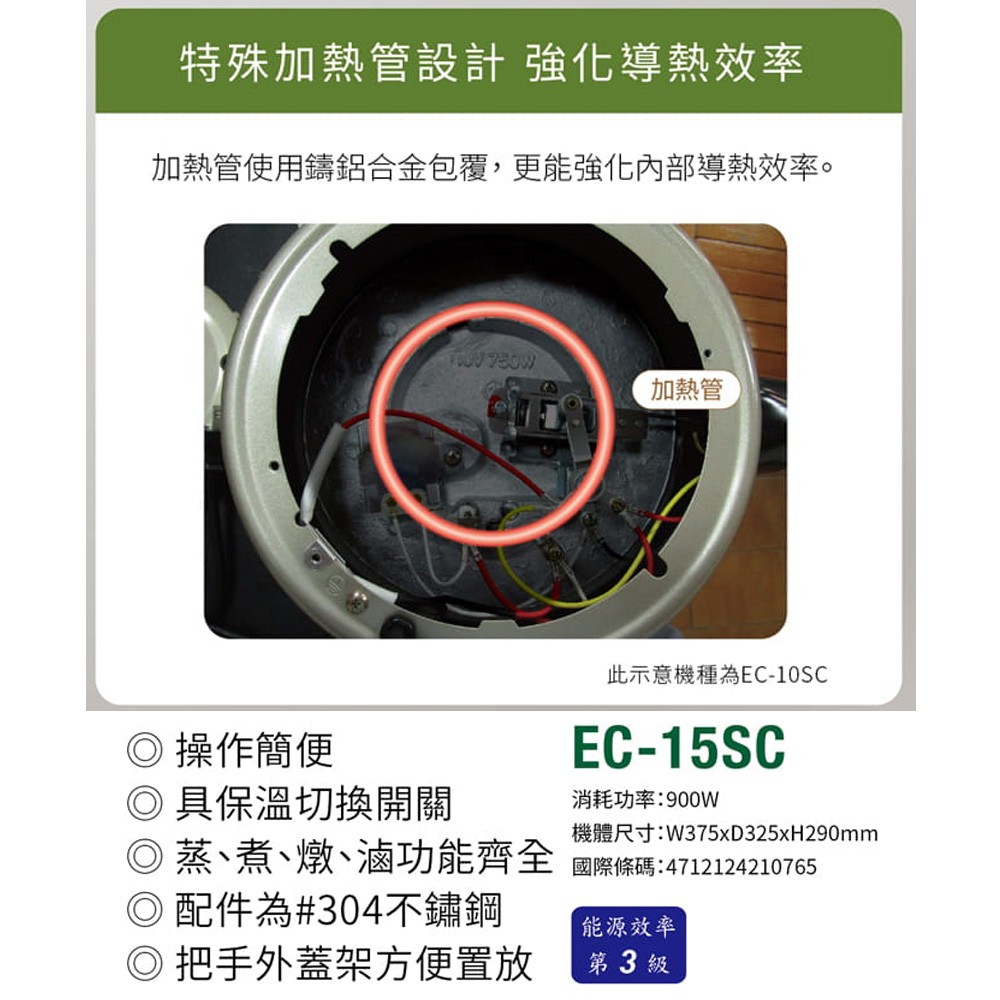 SANLUX 15-Cup Electric Rice Cooker EC-15SC, , large