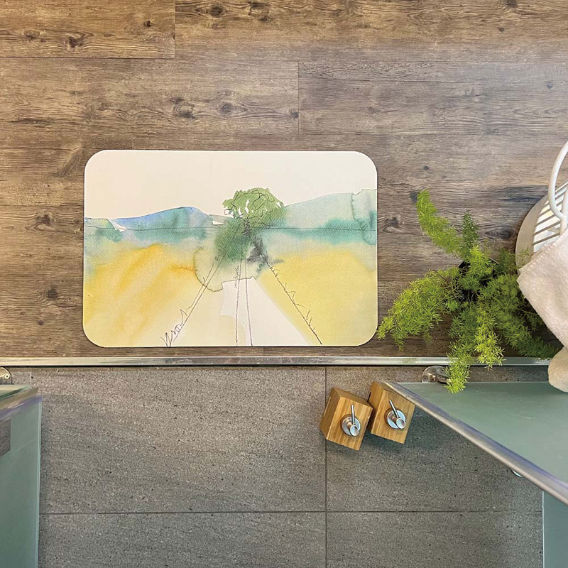 【怪獸】新銳設計師 10秒頂吸 軟式珪藻土吸水地墊 畢啾子 (60x40cm) -伯朗大道金城武樹 道, , large