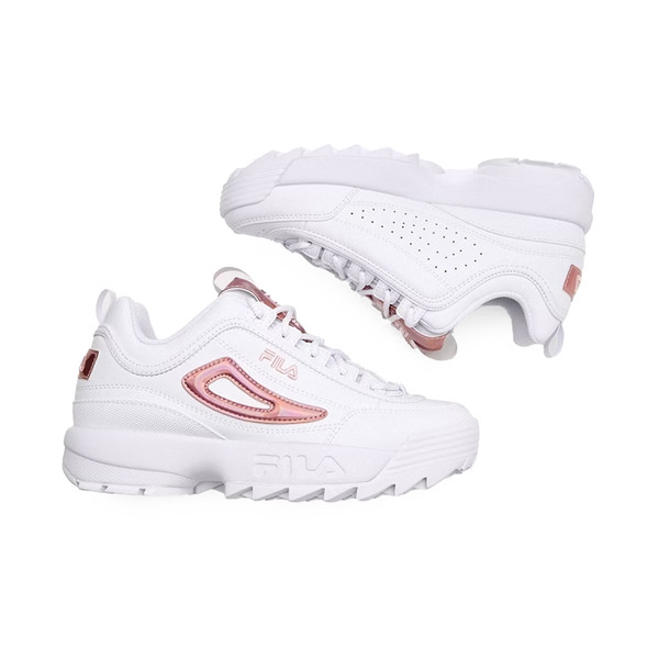 Kixpress-Fila Disruptor II 女 運動休閒鞋 老爹鞋 經典 厚底 舒適 白 粉紅 [5-C609Y-154], , large