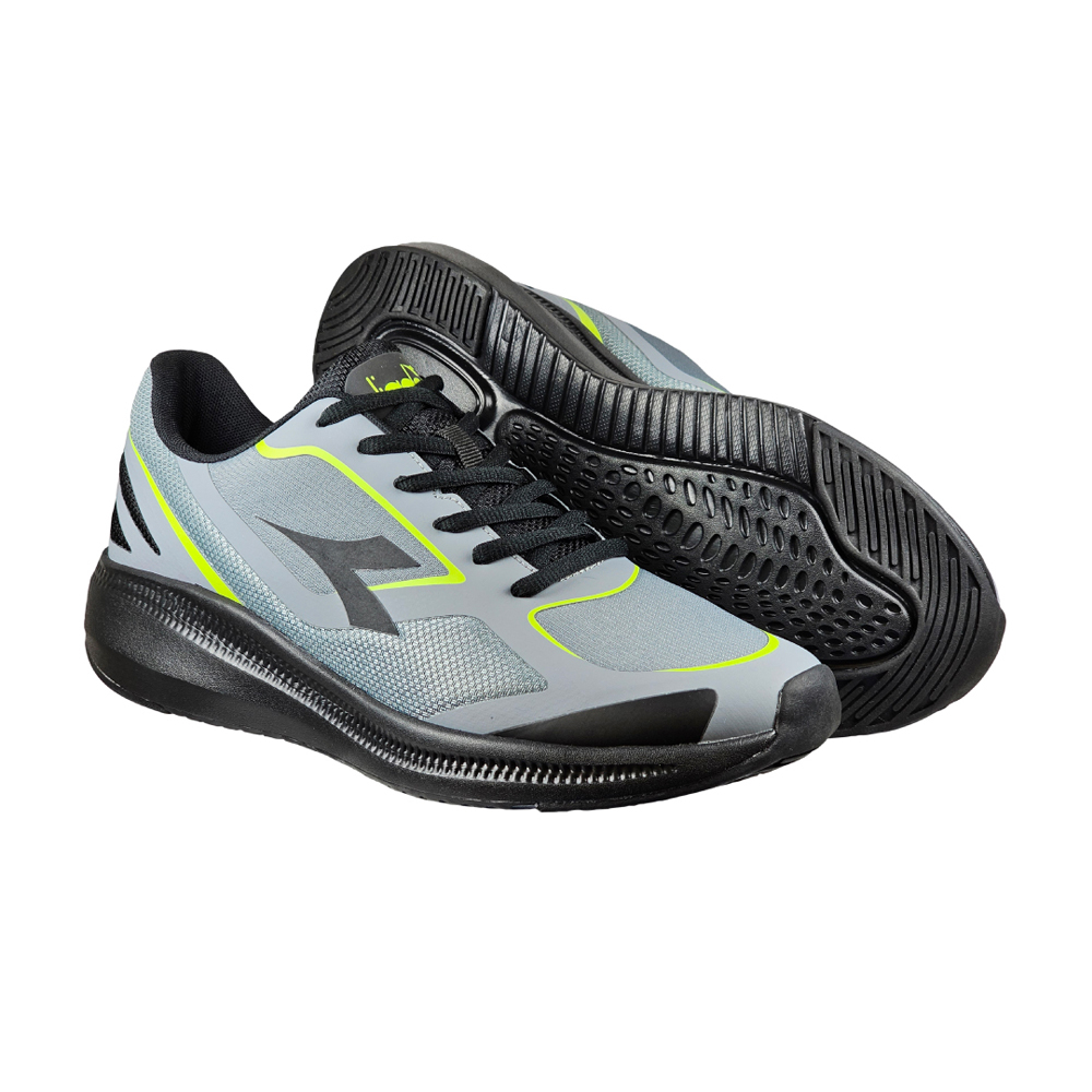 DIADORA迪亞多那 防潑水輕量慢跑鞋 男運動鞋 男鞋 寬楦 TPU 反光 透氣 氣墊乳膠鞋墊 耐穿 防滑 黑 灰, 灰,28, large