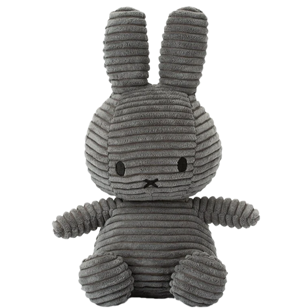 【Bon Ton Toys Miffy 米菲兔】ECO燈芯絨填充玩偶33cm #灰, , large