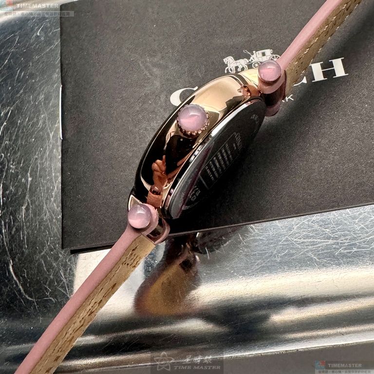 [星晴錶業]COACH手錶,26mm,CH00211貝母錶面玫瑰金錶殼粉紅真皮皮革錶帶款, , large