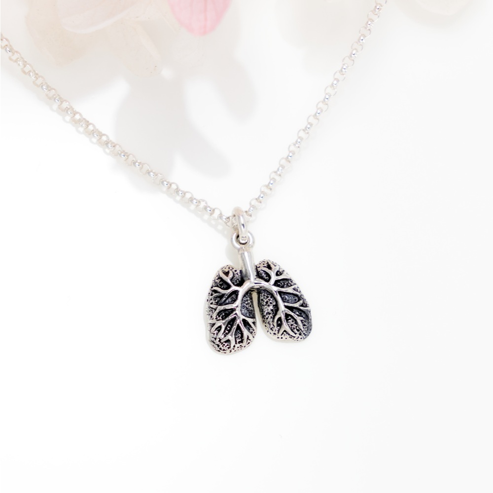 【Angel & Me】肺臟 掏心掏肺 s925 純銀 項鍊 生日 情人節禮物, , large