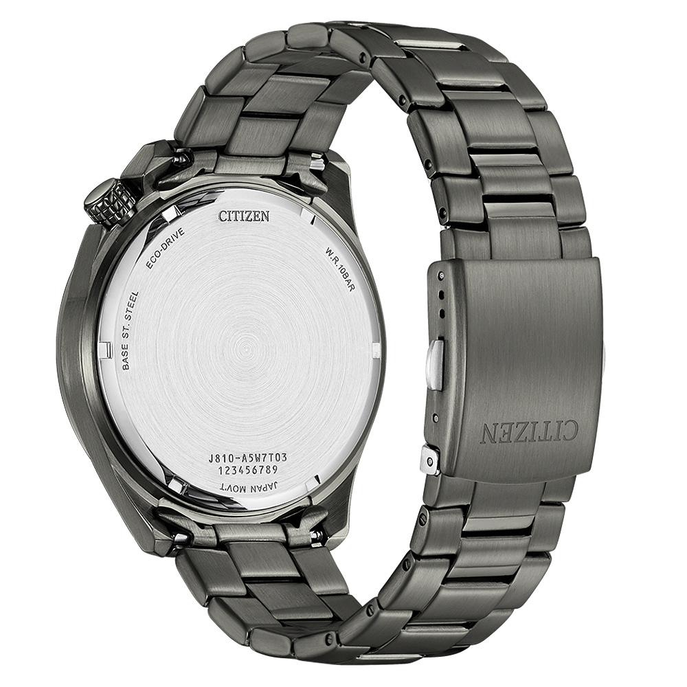 CITIZEN 星辰 光動能潮男時尚大三針手錶-綠 AW1717-81X, , large