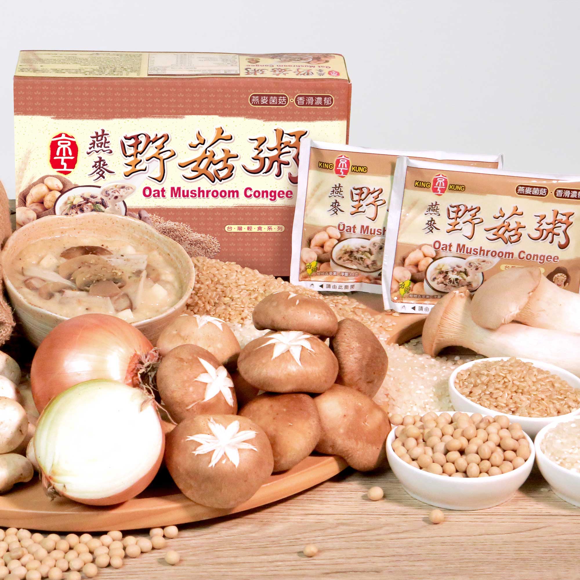 Oat Mushroom Congee, , large