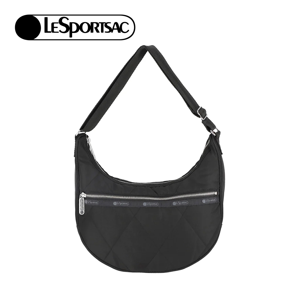 Lesportsac Quilted Medium Hobo 菱格壓紋月亮包/ 黑色, , large