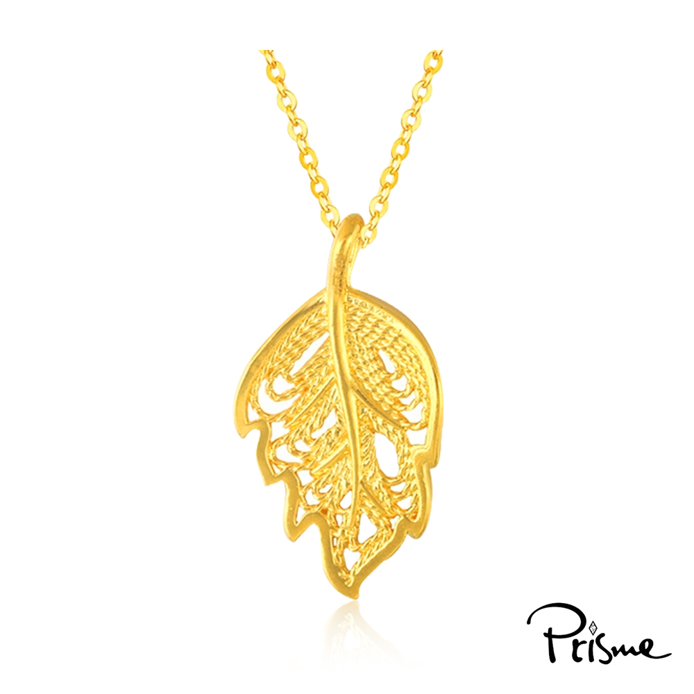 【Prisme Gold】黃金項鍊 金枝玉葉 鍊墜項鍊 (金重：約0.08錢±0.03), , large