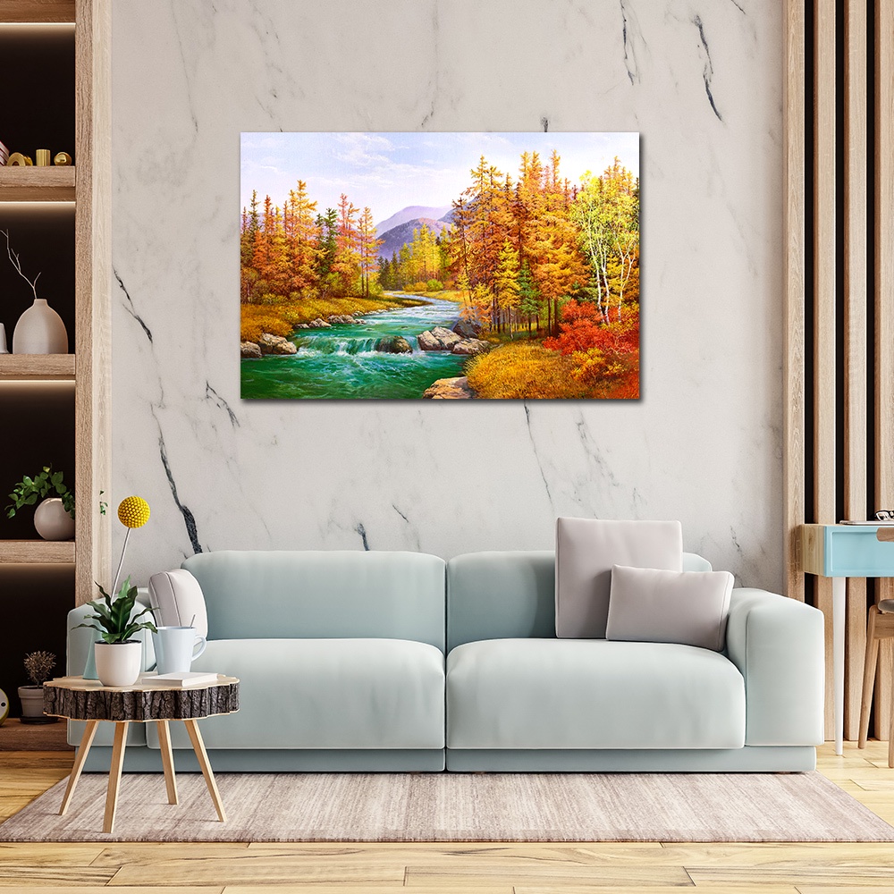 【御畫房】富金風溪流 國家一級畫師手繪油畫60×90cm(VF-10), , large